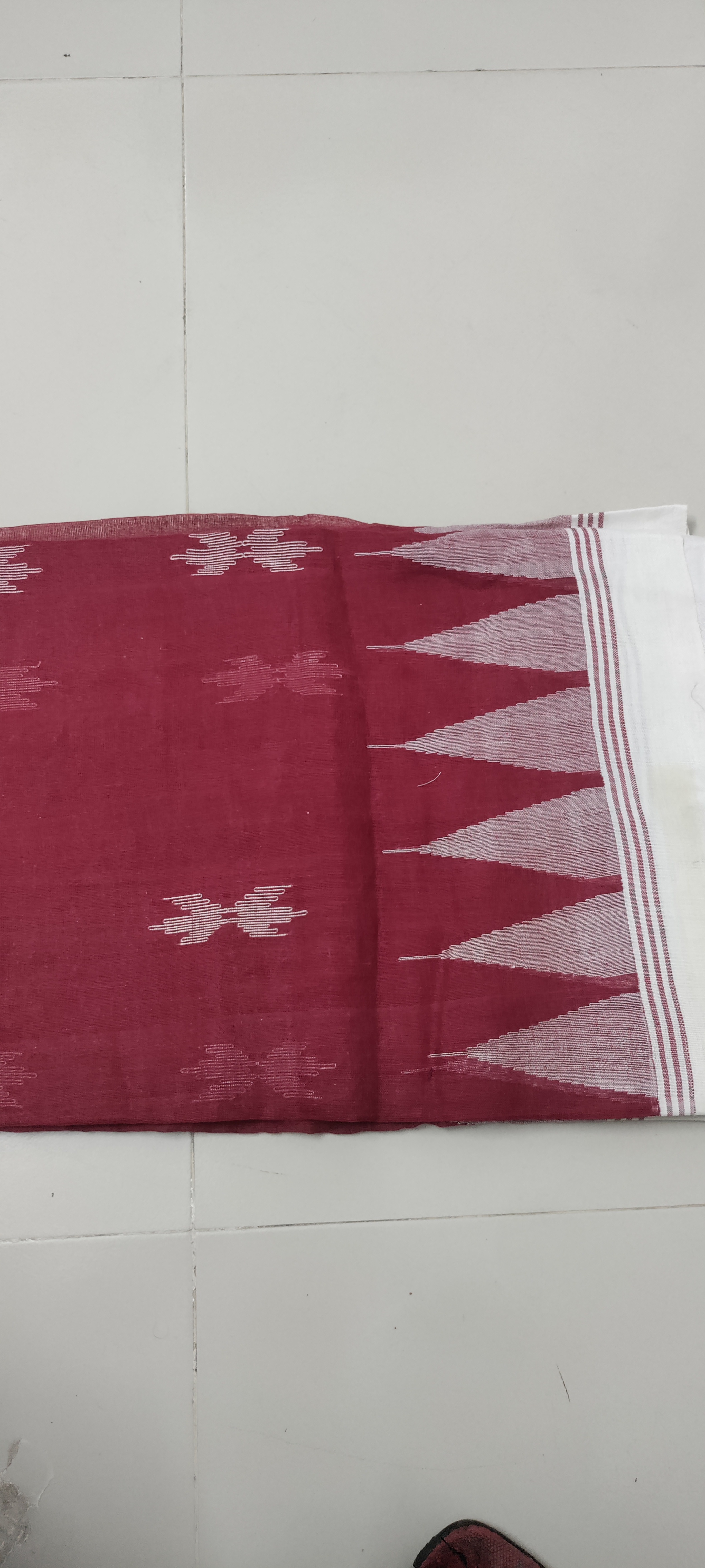Maroon Monipuri Saree
