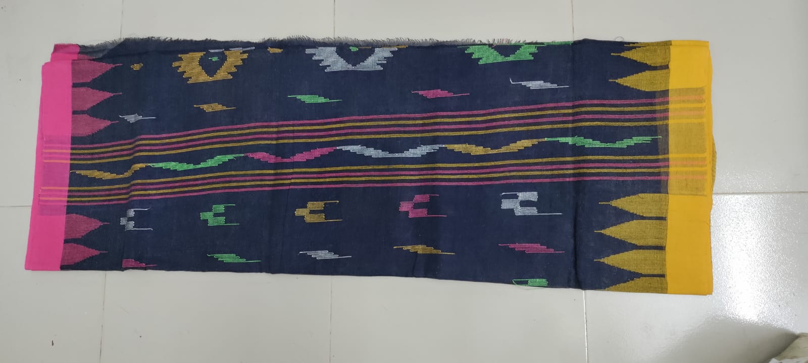 Deep Navy Blue Monipuri Saree