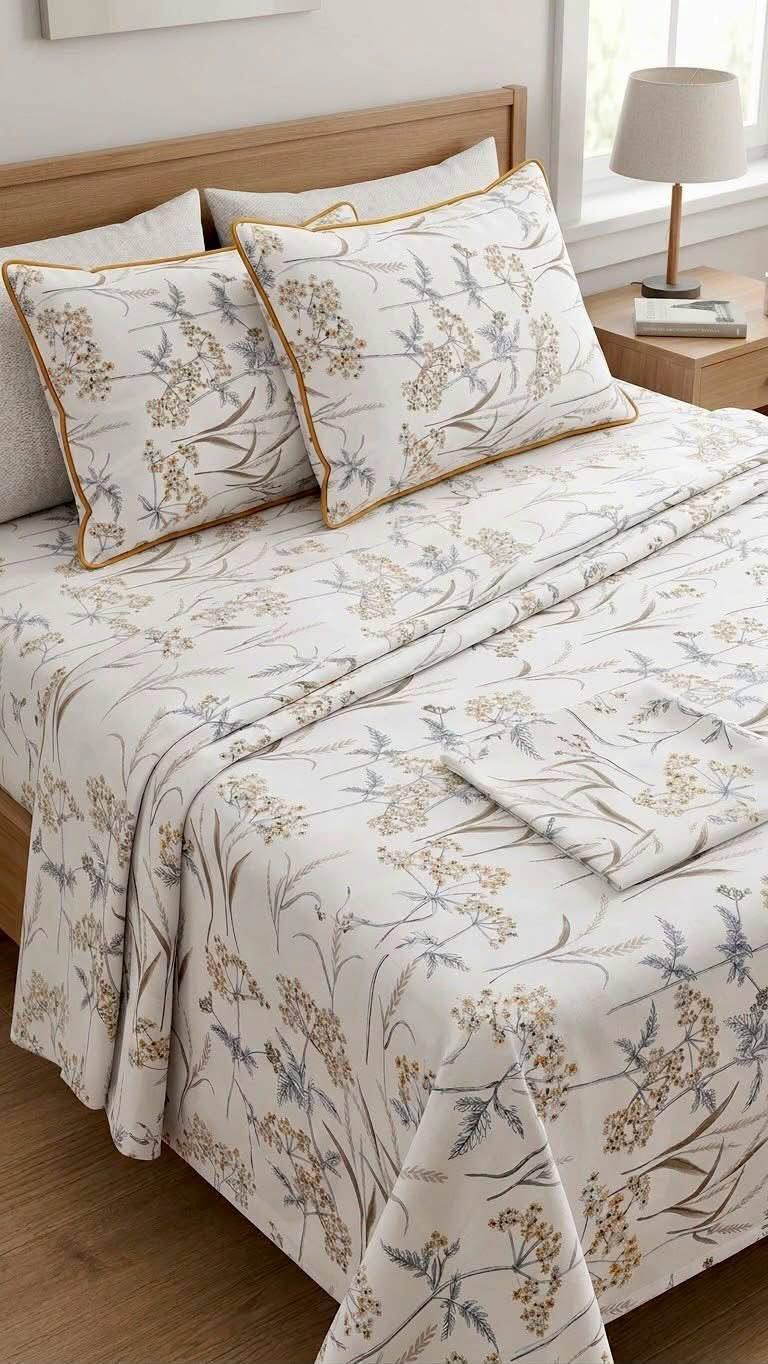 Elegant Meadow Floral Bed Cover Set
