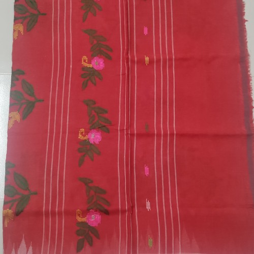 Coral Red / Tomato Red Monipuri Saree