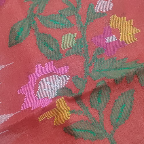 Coral Red / Tomato Red Monipuri Saree
