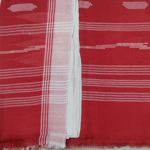 Bright Red Monipuri Saree