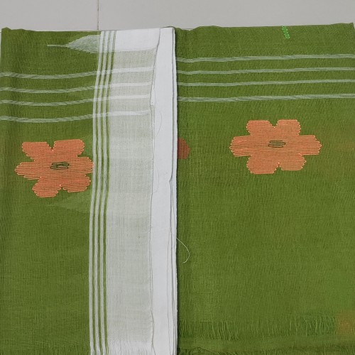 Olive Green Monipuri Saree