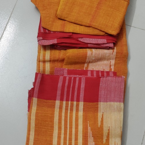 Mustard Orange Monipuri Saree