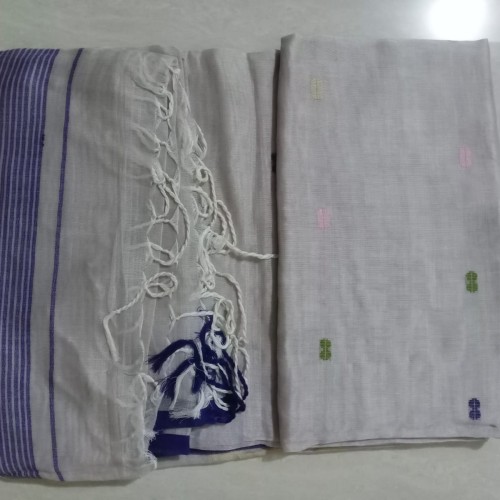 Ivory Bloom Cotton Saree