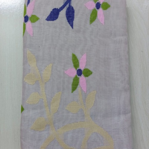 Ivory Bloom Cotton Saree