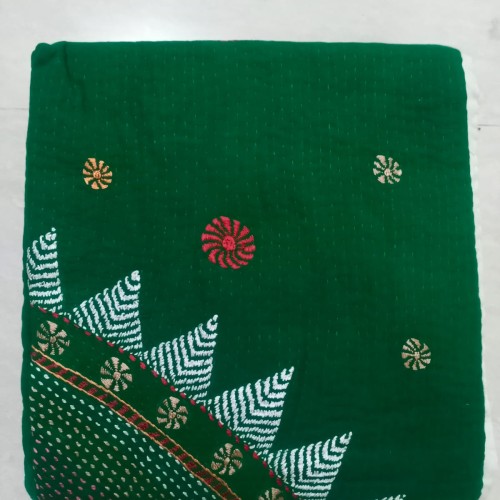 Emerald Bloom Kantha