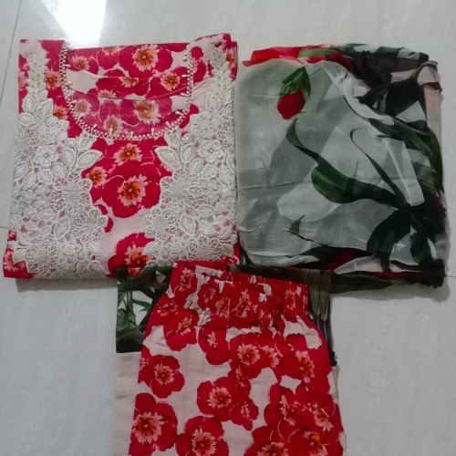 Crimson Blossom Three Piece