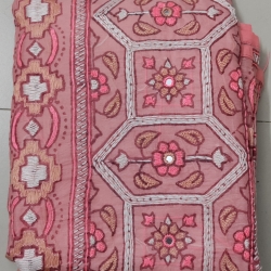 Pastel Pink Muslin Saree
