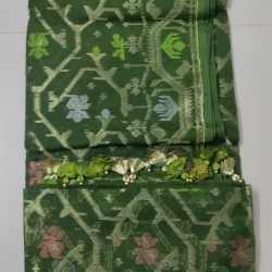 Bottle Green Jamdani Saree