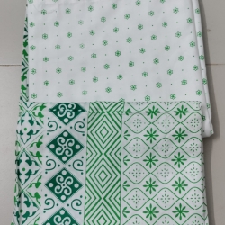 White &amp;amp;amp; Emerald Green Bedcover with Pillow Covers