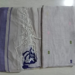 Ivory Bloom Cotton Saree